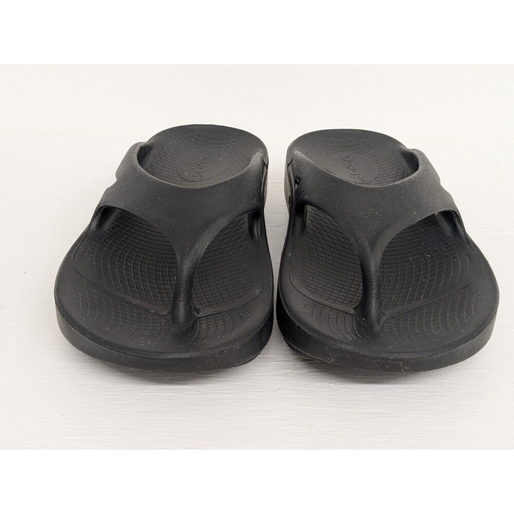 Oofos Unisex Ooriginal Active Sport Recovery Thong Sandals Black Flip-Flop M4 W6 - Picture 3 of 7